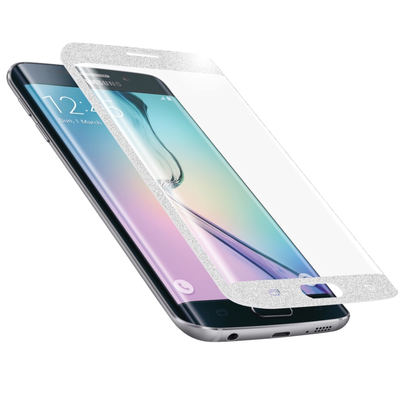 AREA Pellicola protettiva in vetro temperato Area per Samsung Galaxy S6 Edge bordo bianco